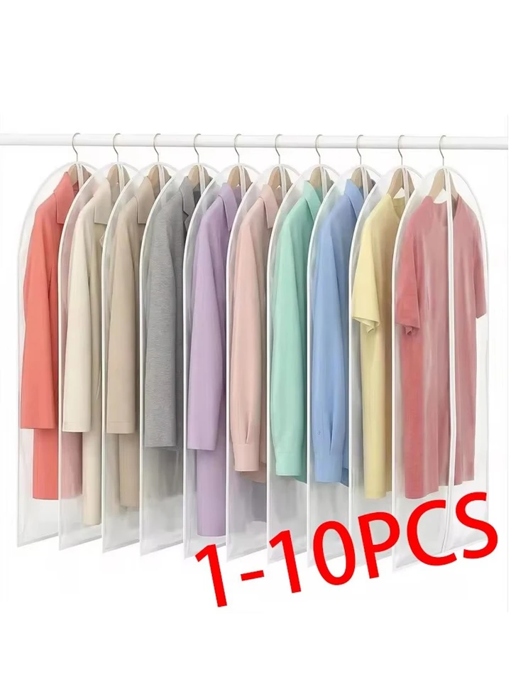 Dust Proof Garment Protector Cover Bag Suit Coat Wedding Dress Cover Fully Enclosed Clothes Cover With Zipper Hanging Cloth Bag