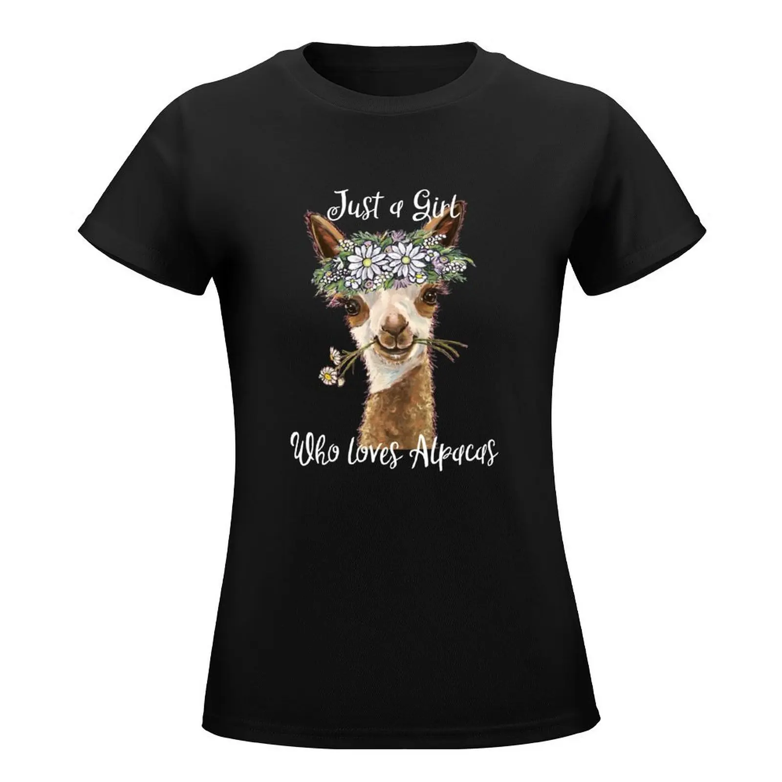 Just a Girl Who Loves Alpacas Shirt, Just a Girl Who Loves Alpaca Gifts T-Shirt shirts graphic tees oversized Women clothes