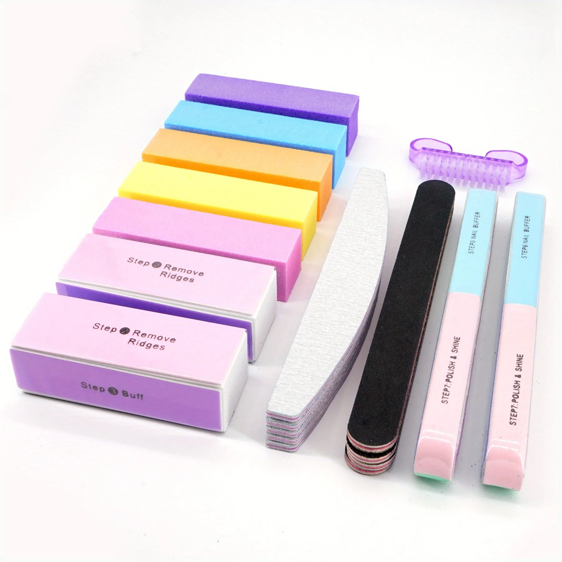 Buffer per lima per nail art per smalto gel Levigatura per unghie colorata Blocco molatura Strumento per nail art Pedicure Manicure