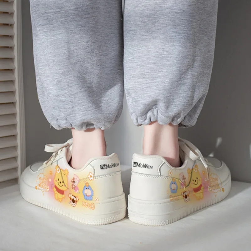 Miniso Disney Winnie Casual Sneakers Kawaii Cartoon Printed Flats scarpe per studenti in stile coreano scarpe sportive traspiranti regalo per ragazze