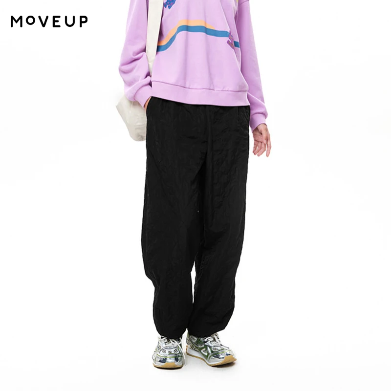 MOVEUP Commuter Straight Pants 2026 Winter Warm Solid Drawstring Elastic Waist Pocket Retro Casual Pants For Women 3EWD20193