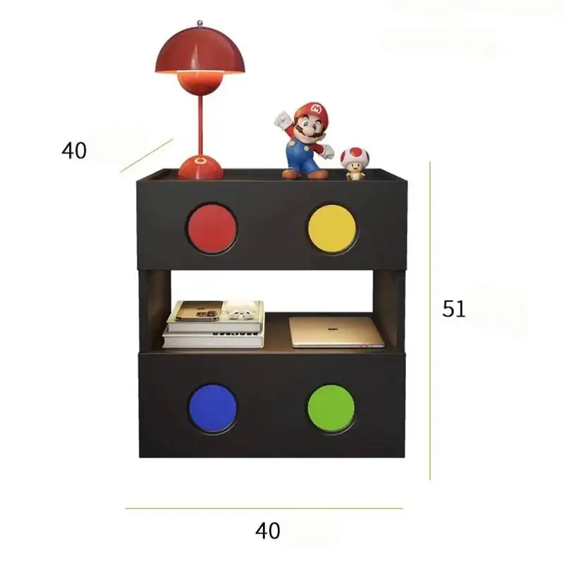 Nordic Vintage Bedside Table Aesthetic Management Space Saving Storage Night Stand Drawers Unique Home Furniture Mesa De Noche