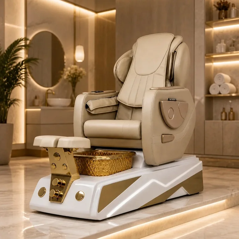 Soft Custom PU Leather Decor Stable Support Frame Massage Chair with Foot Spa for High-end Leisure Massage Parlor