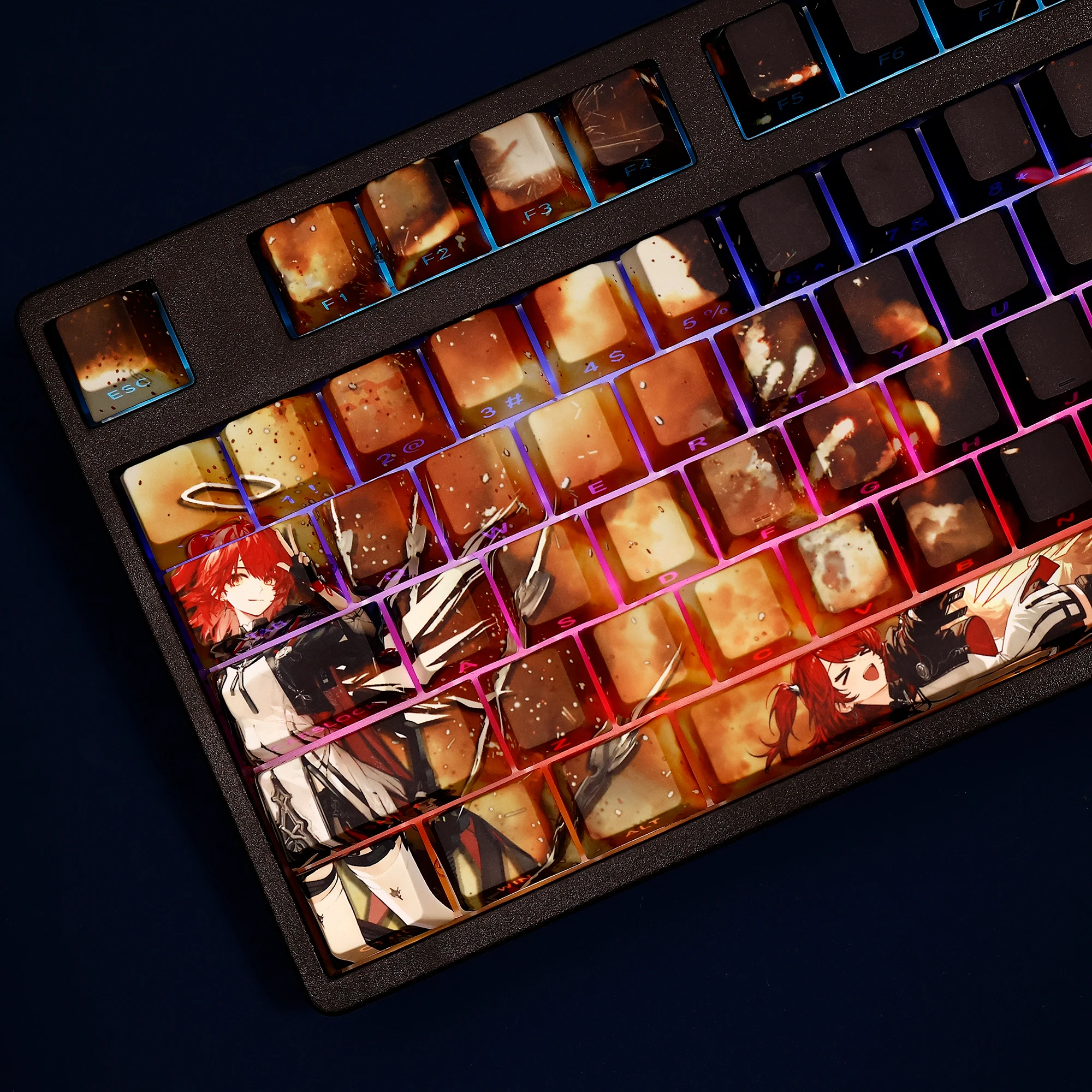 Exusiai New Covenant 108 Key Cap Arknights Key Cover PBT DYE Sublimation Cherry MX Cross Axis Switch Keycap Mechanical Keyboard