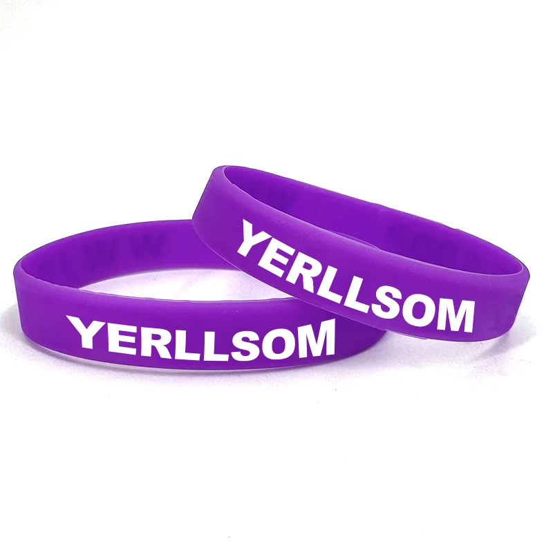 YERLLSOM 500pcs/Lot Personalized Customized Printing Debossed Silicone Wristbands With Logo Custom Sport Rubber Bracelets