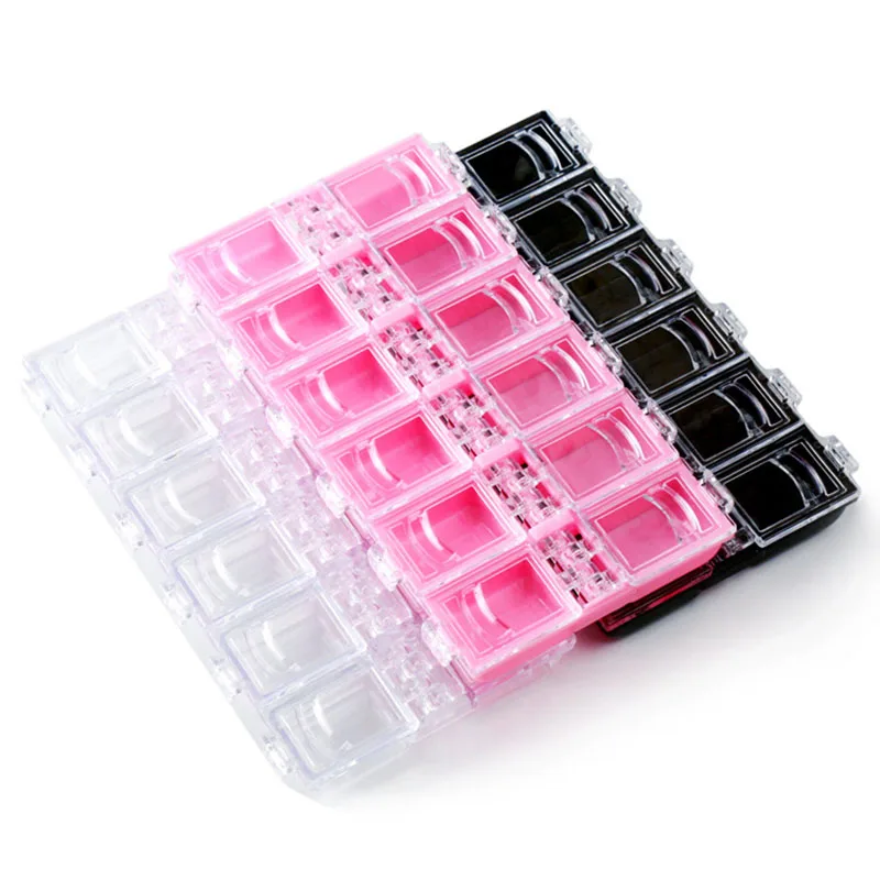 12 Slots Nail Art Storage Box Plastic Jewelry Organizer Case Container Earrings Nail Art Tools Rhinestones Beads Storage Box