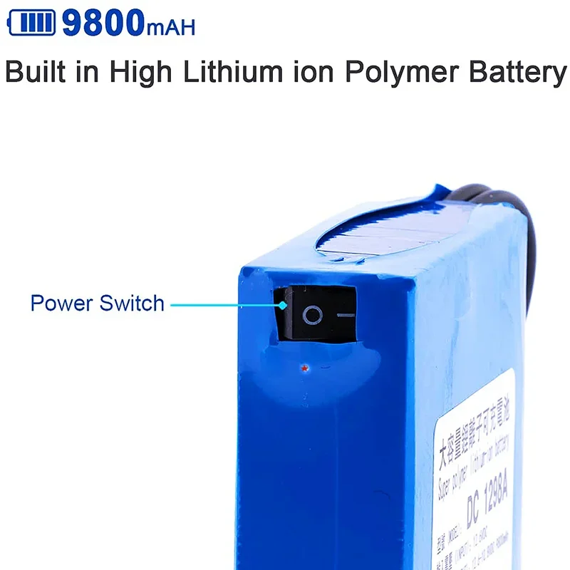 Original 12V 9800mAh Rechargeable Portable Lithium Polymer Battery Pack for CCTV Camera Wireless Transmitter DC1298A 12v Battery