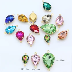 Double framed pendant Crystal Teardrop rhinessttones sewing Water droplets stones shape for Jewelry making clothing accessories