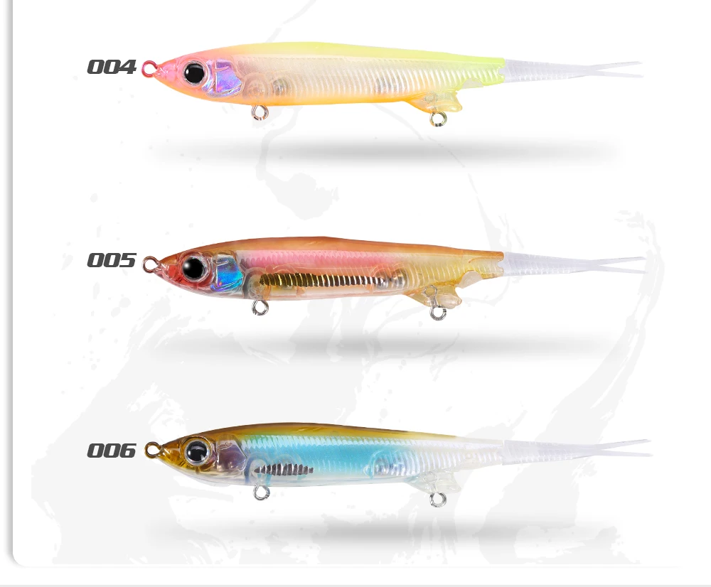 D1 Kleine Oberfläche Köder Jerkbait I-förmigen Angeln Lockt 65mm Künstliche Kunststoff Walker Süße Fisch Für Bass Angeln blackbass Karpfen – Detail 8