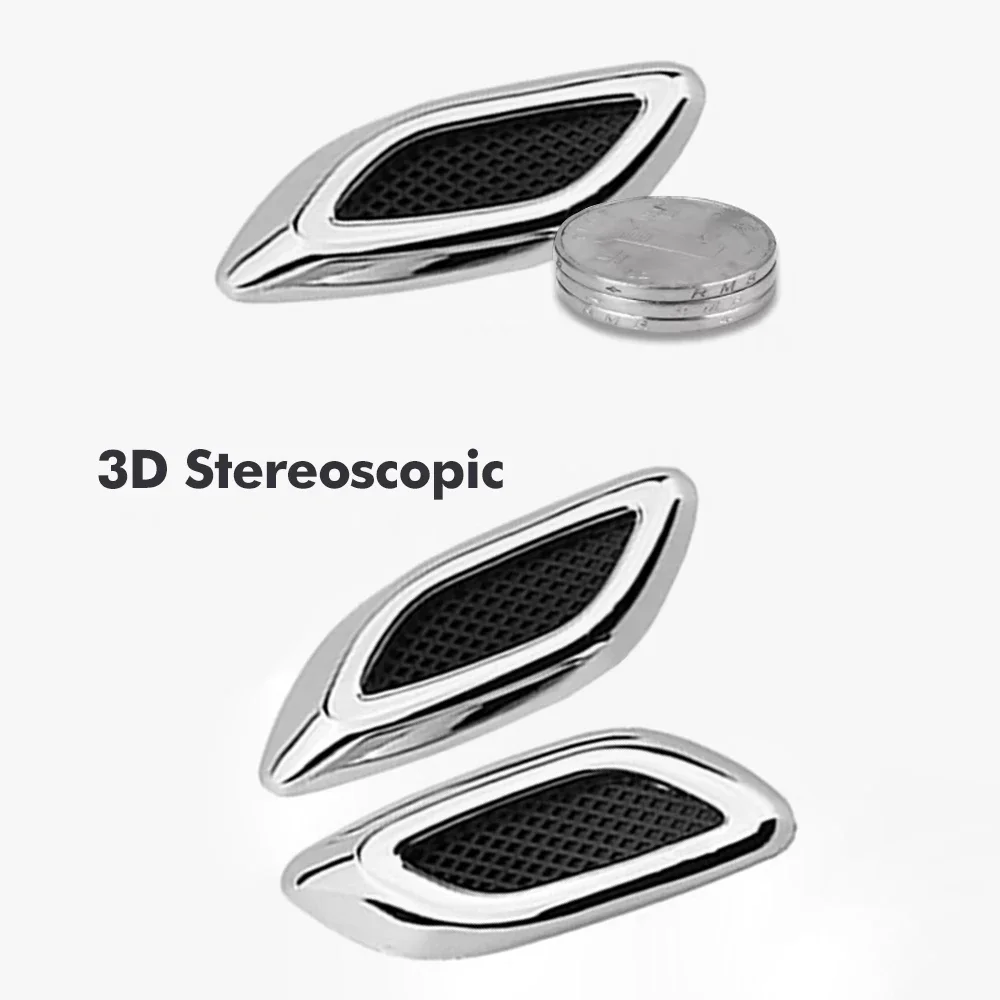 2/6 قطعة سيارة درابزين تقليم مدخل الزخرفية العالمي السيارات هود الديكور غطاء السيارات تدفق الهواء الوفير الجانب تنفيس ملصق مائي اكسسوارات #6