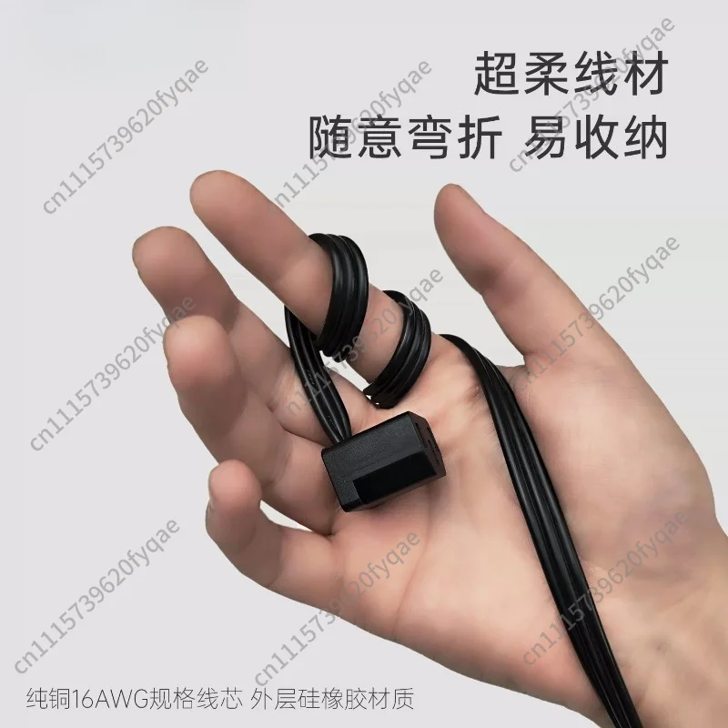 Computer power supply 90-degree elbow extension cable, ultra-thin and ultra-soft male and female plugs, three-hole C13 to C14
