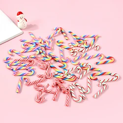 10/20Pcs Mini Candy Cane Christmas Decoration Red White Resin Candy DIY Craft Xmas Pendant Navidad Home Decor 2025 New Year Gift