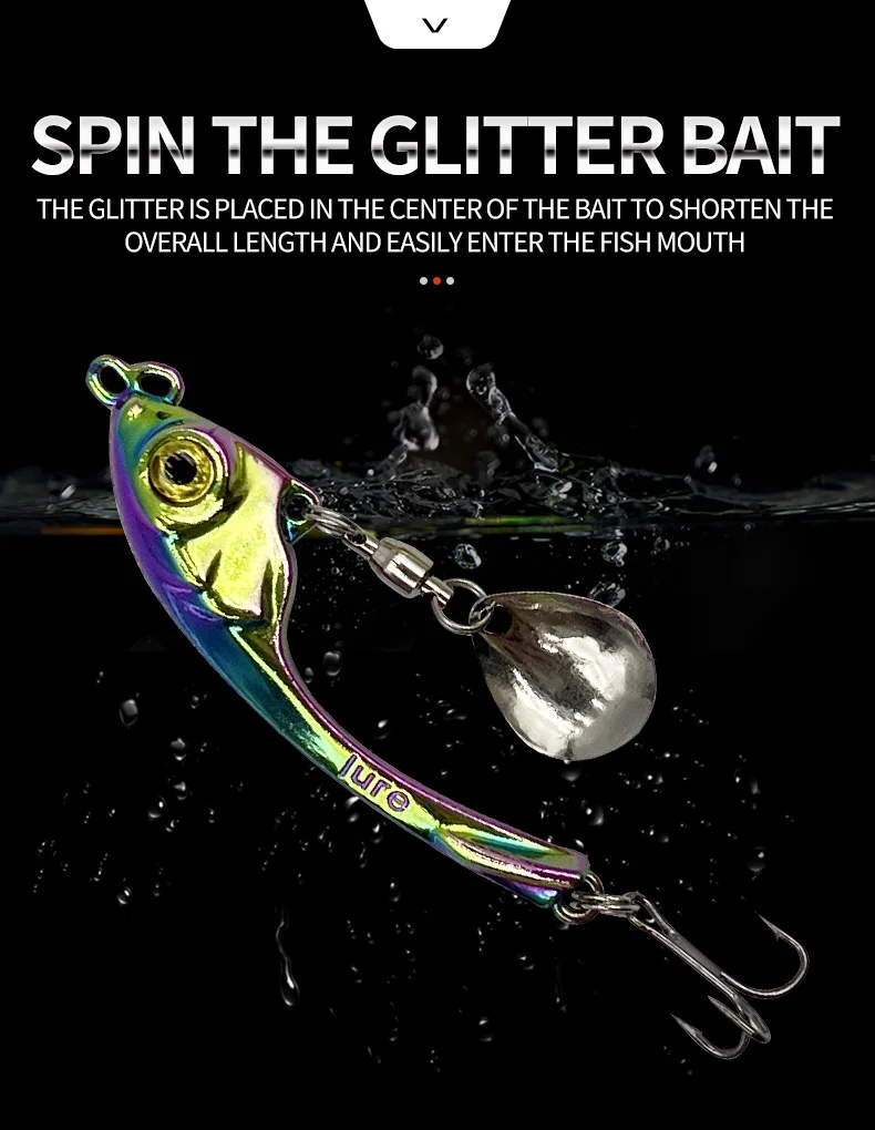 ShareShark 5 Stück/Box Angelköder Spinner Löffelköder Rotierende Metall-VIB-Köder Vibrations-Wobbler Sinkende Pailletten-Köder Pesca – Detail 3