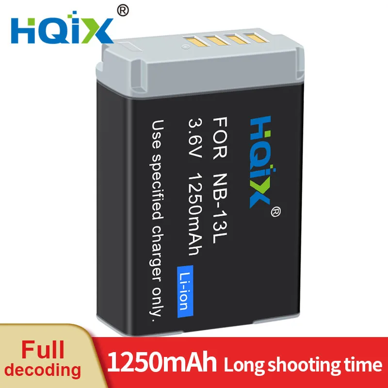 HQIX for Canon PowerShot G1 X Mark III GX5 G5X Mark II G7 X Mark III GX9 SX620 SX730 SX740 SX720 Camera NB-13L Charger Battery