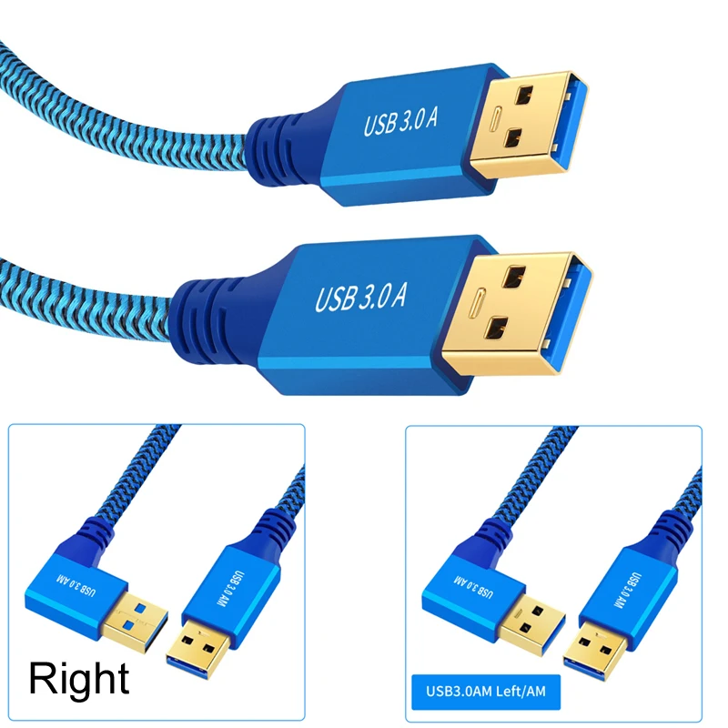 USB إلى USB ملحق ذكر ، يسار ويمين ، كابل مستقيم ، سلك موسع ، نقل بيانات سريع ل Dr ، m ، 1 متر ، 2 متر ، 3 متر