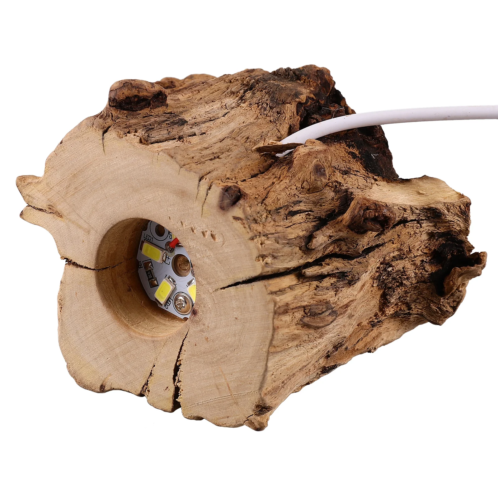 

Crystal Ball Wooden Base Tree Stump LED Light Socket Ornaments Lighted for Glass Night Holder Office