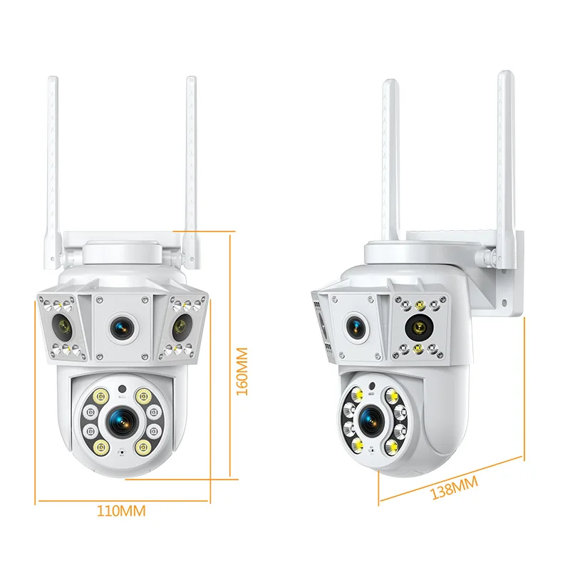 Câmera Segurança 1080P Dupla Lente com Rastreamento AI, Visão Noturna Colorida, Áudio Bidirecional, Detecção Movimento e Alertas Celular para Casa/Empresa