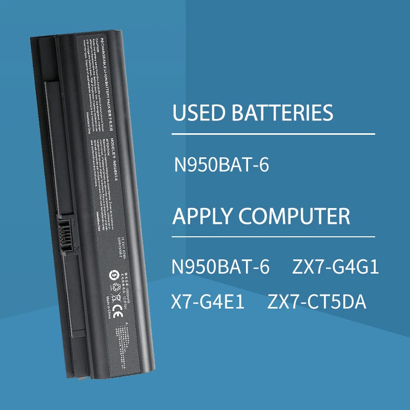 Somi- N950BAT-6 Laptop Batterij Voor Hasee ZX7-CP5G ZX7-CT5DA ZX8-CR5S1 TX7-CT5A1 TX8-CT5DH TX8-CT7DK GX9-CT5DK