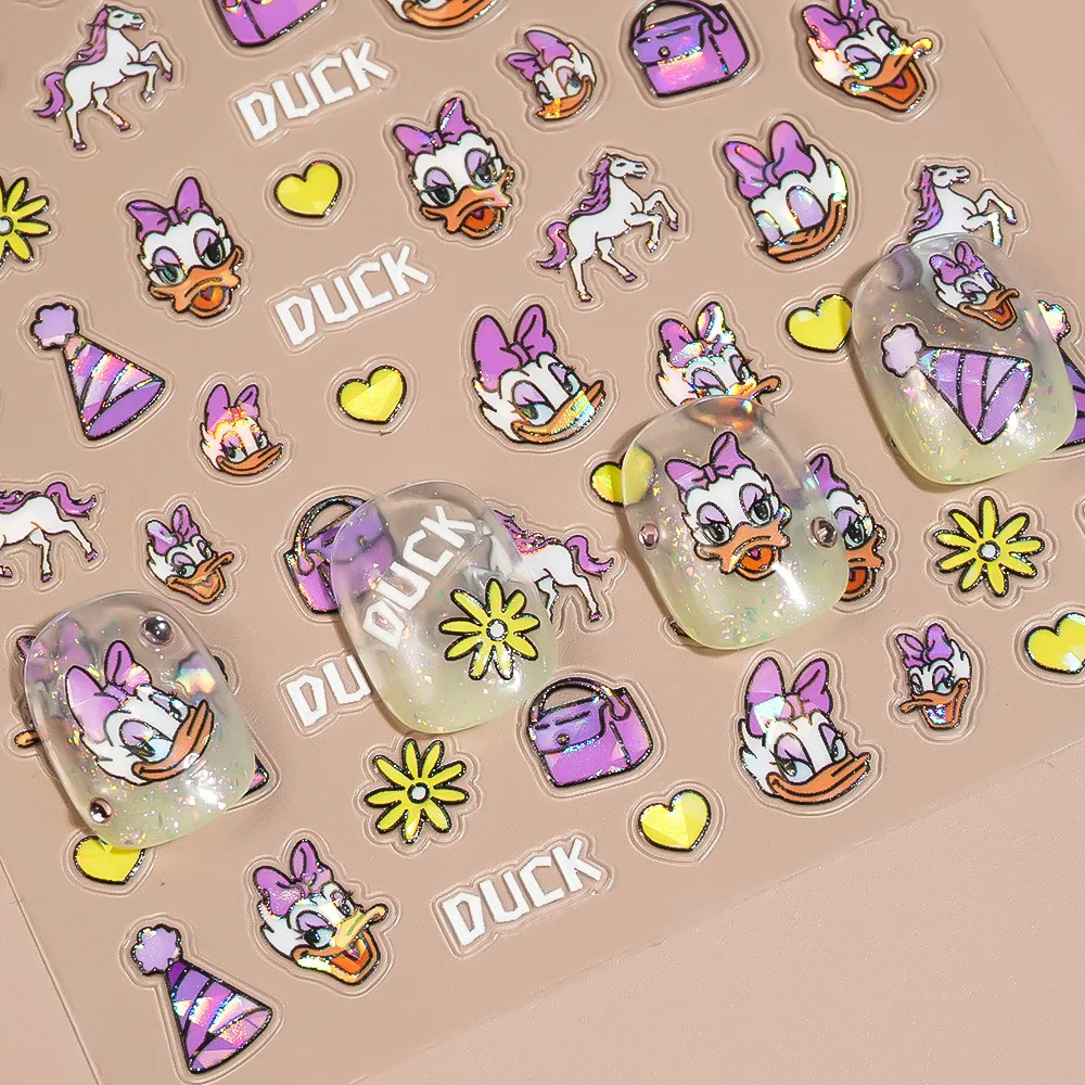 1pc Donald Duck and Daisy Duck Body Jewelry Stickers, Nail Art Decoration, DIY, Cartoon-Style, Stylish Gifts for Girls' Parties