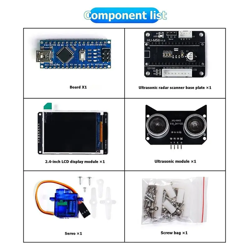 Y45A-DIY Programmed Learning Electronic Kit For Students Simulated Radar Ultrasonic Wave Sensor Scanner