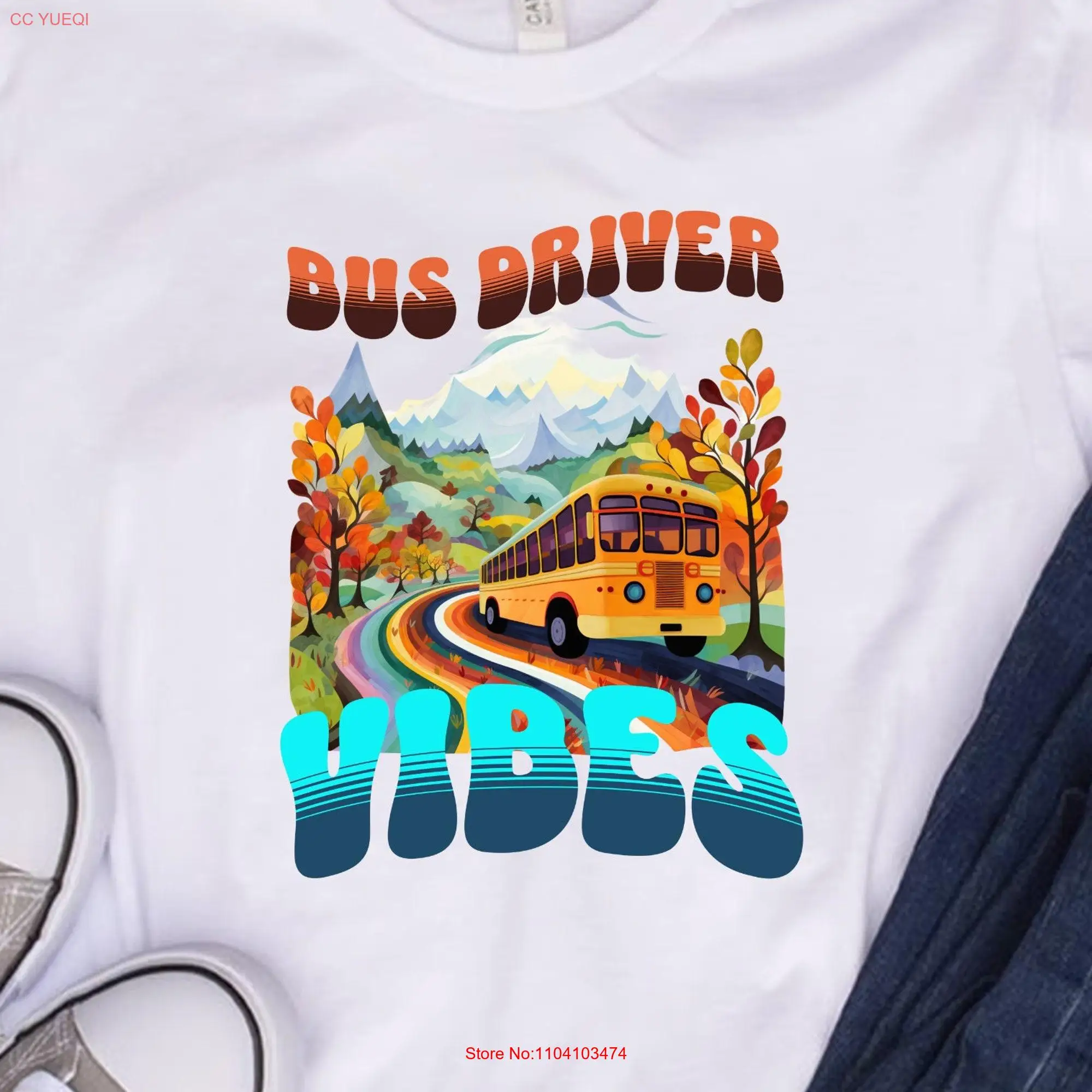 Bus Driver Vibes School T Shirt Back To For Drivers Favorite Appreciation long or short sleeves