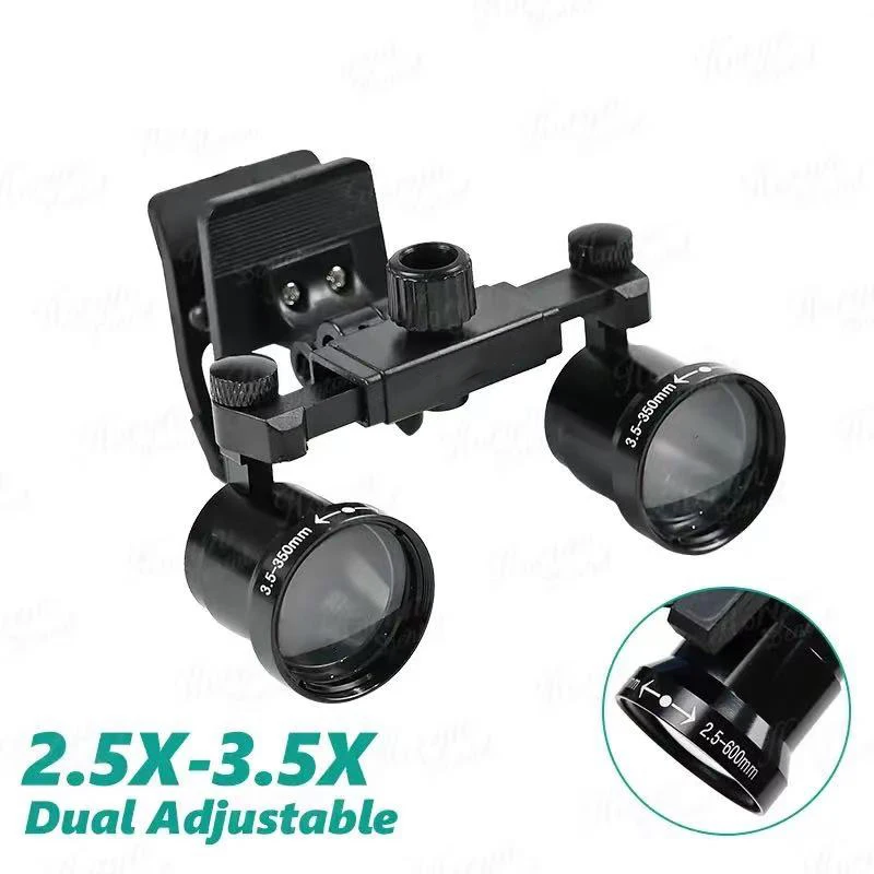 Lupa Dental 2,5X-3,5X, lupa Binocular ajustable para dentista, distancia de trabajo de 350-600mm, lente de Lupa médica