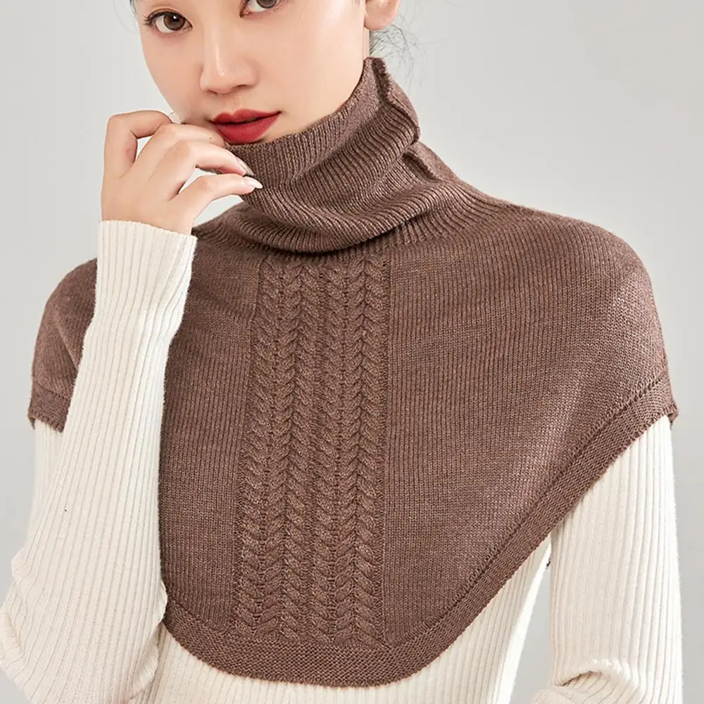 شتاء دافئ محبوك وهمية طوق انفصال الياقة المدورة للنساء كاذبة طوق يندبروف الدافئة وشاح شال طوق حماية للرقبة #1