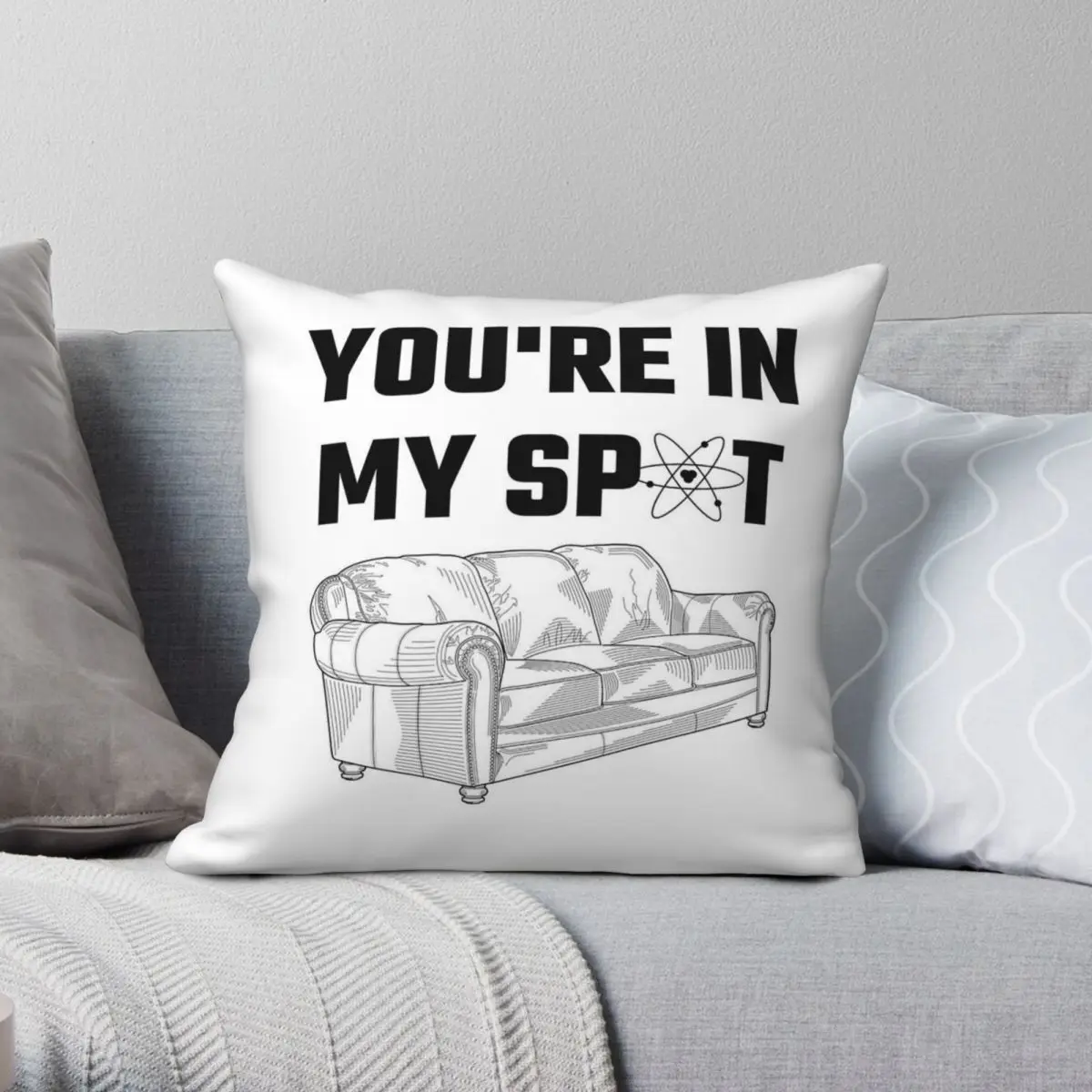 You're In My Spot Pillowcase Polyester Linen Velvet Creative Zip Decorative Throw Pillow Case Sofa Cushion Cover
