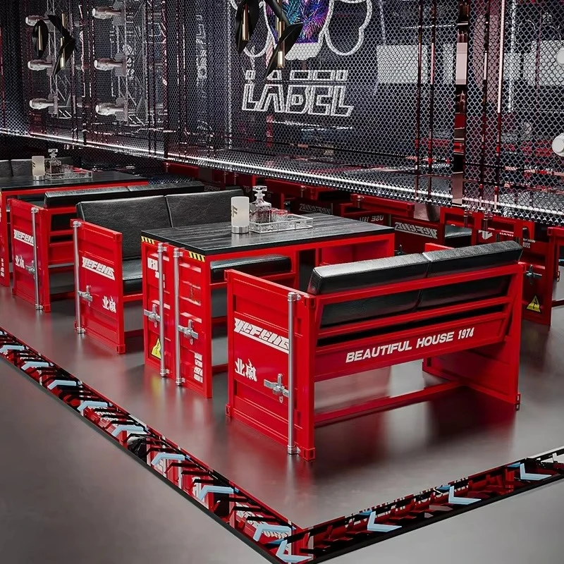 Industrial metal craft bar set engraved wrought iron sofa, cafe creative card   ,   , milk tea shop