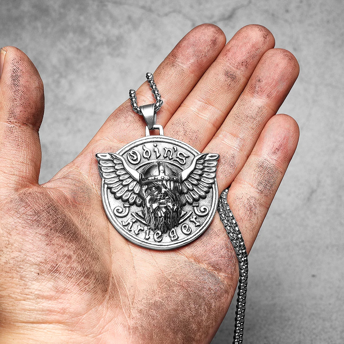 Viking Odin's Triangle Men Necklace With Stainless Steel Pendant Wings Trendy Jewelry For Male Women Punk HipHop Gifts Wholesale