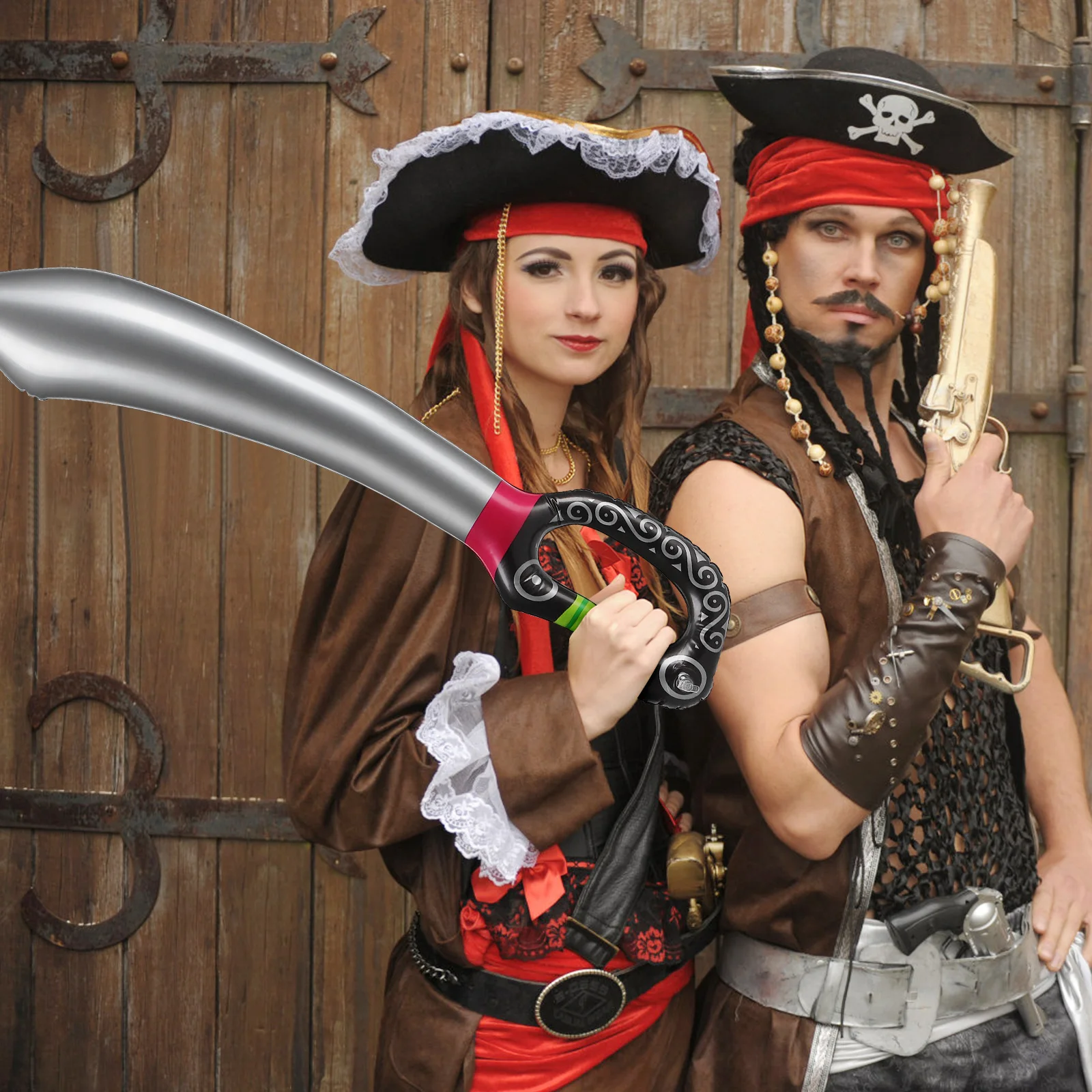 

12pcs Inflatable Pirate Swords For Kids Lightweight Pvc Festival Party Decoration Role Play Props Simulation Knife Inflatable