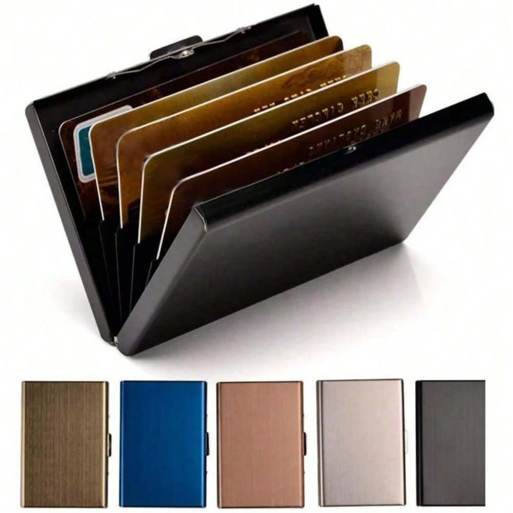 Fashion Durable 6/10 Card Slots Card Holder Stainless Steel Case Anti-demagnetization Box Portable Organizer Protector