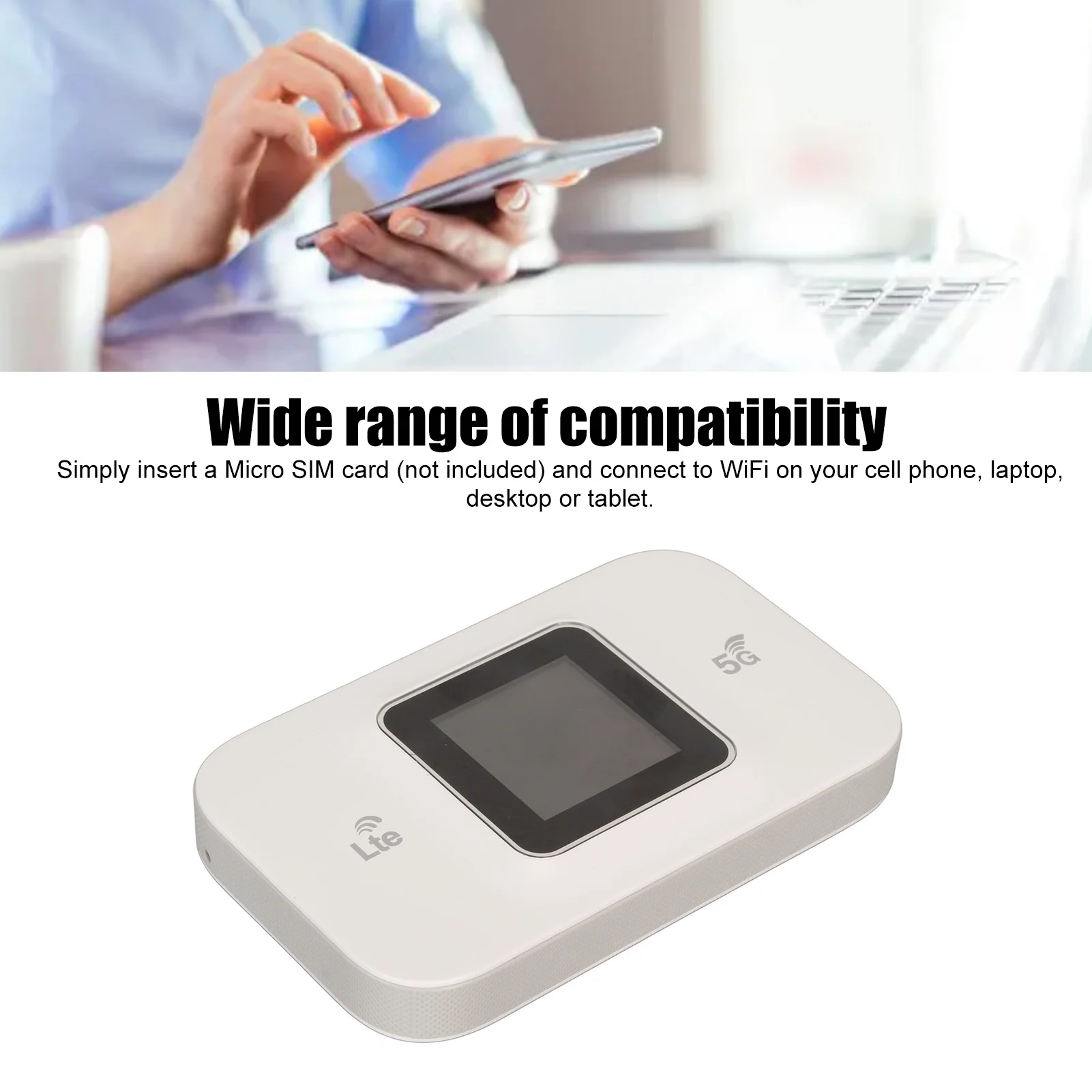 Portable WiFi Router Support 10 Devices Connection Long Battery Life 4G Mobile WiFi Hotspot Stable Compact for Cell Phone