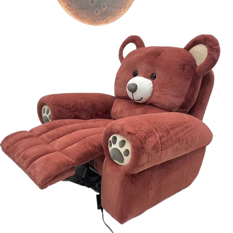 

Two-dimensional fabric single function sofa, modern simple cream wind bear velvet lazy animal rotating single chair