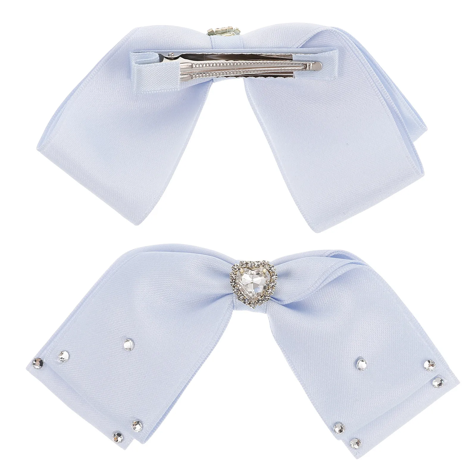 

2Pcs Sparkling Heart Hair Clips for Girls Toddlers Kids Fashion Hair Accessories Shiny Rhinestone Bowknot Side Bang Clips