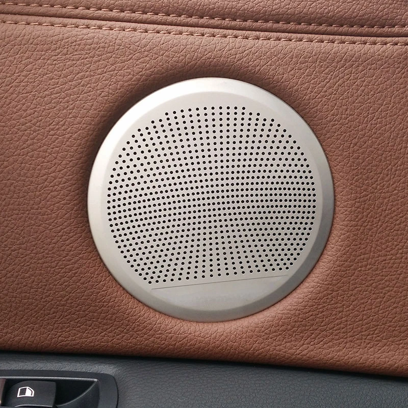 

metyoucar For BMW X5 F15 2014-2018 Stainless Steel Car Door Audio Speaker Frame Trim Cover Trim Sticker Interior Car Accessories