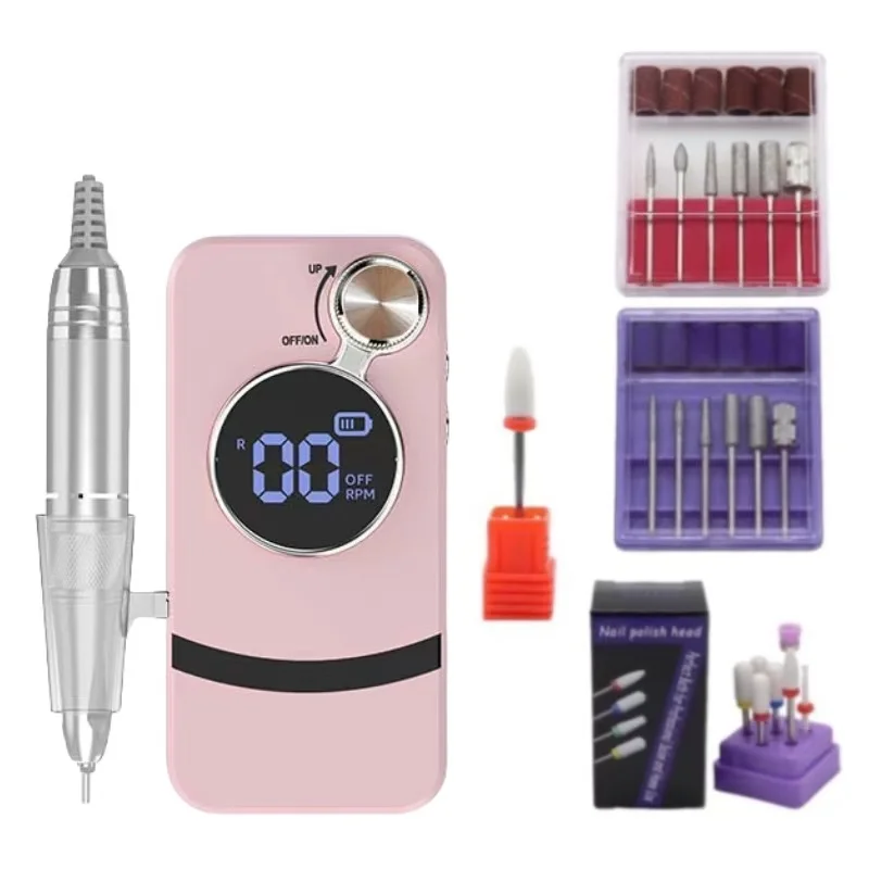 35000RPM Electric Nail File Portable Professional Nail Drill Machine Rechargeable, Acrylic Gel Grinder Buffer Tools Manicure