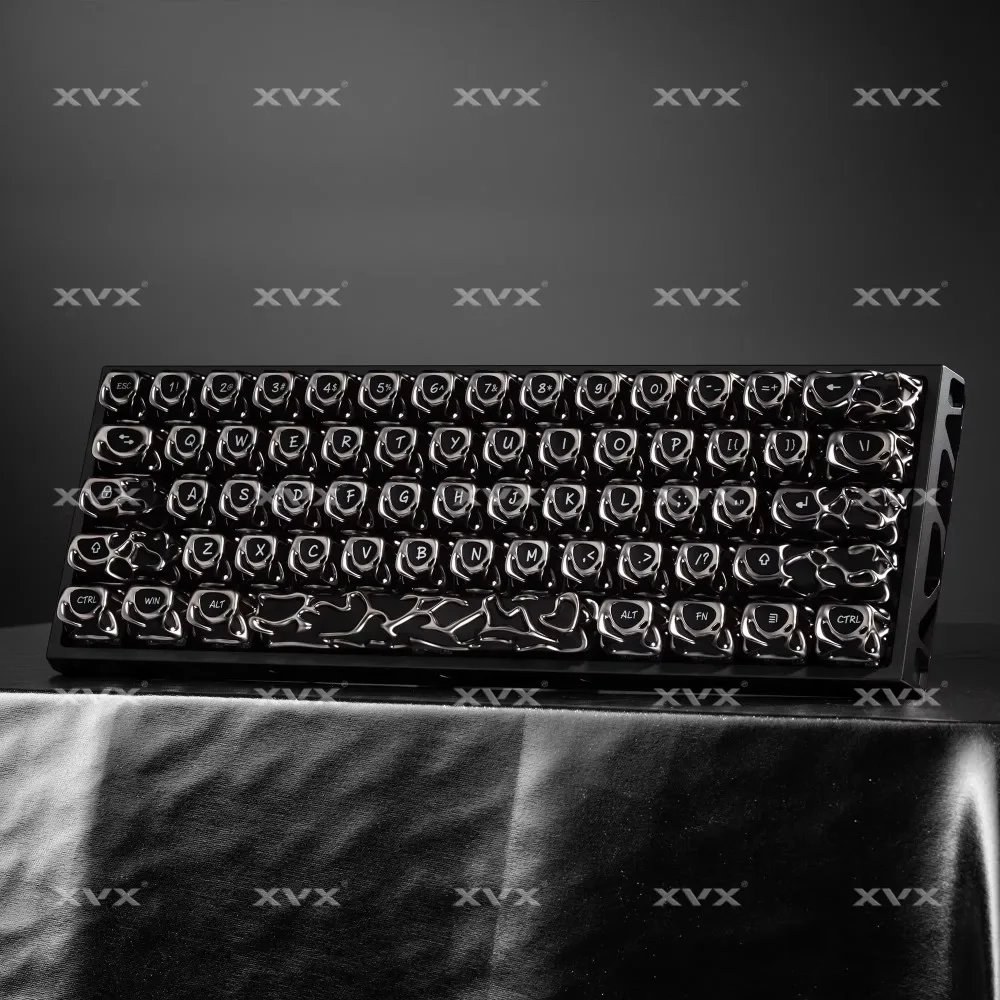 XVX Keycaps Metallic Texture Hollow Out Keycap Set 120 Keys For Mechanical Keyboard 61 Keys PBT Key Caps 12 PC Gamer Accessories