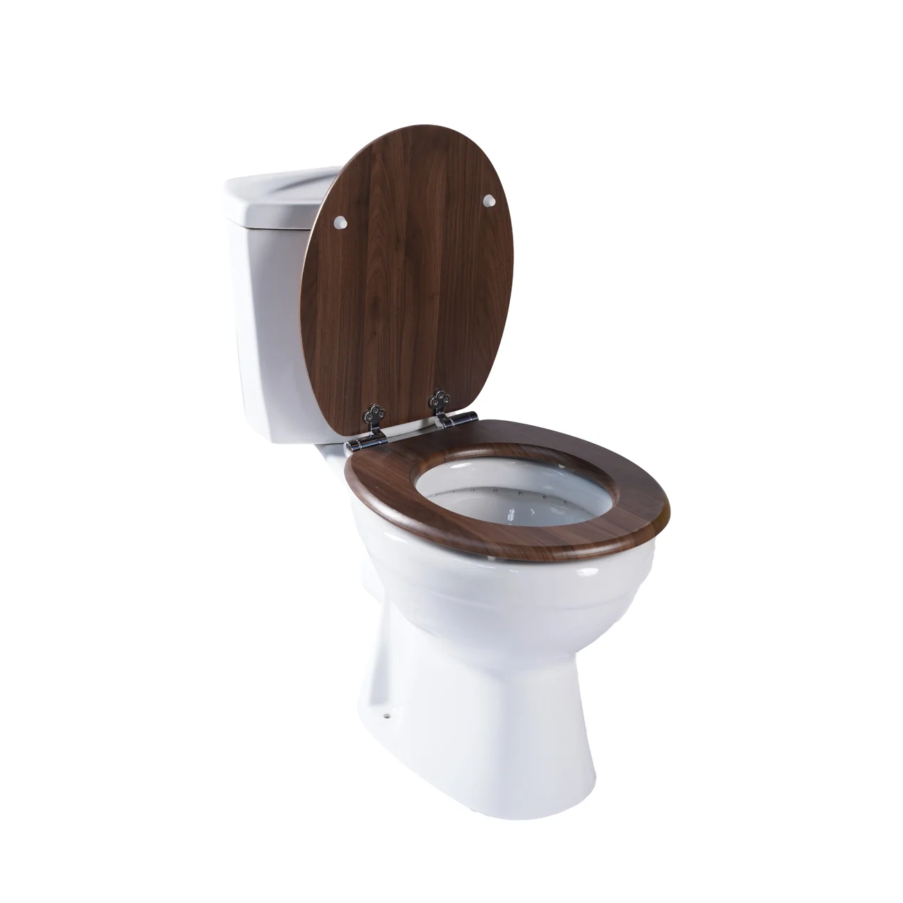 SINOBATH Universeller Toilettendeckel mit Absenkautomatik, WC-Sitz aus Holz, MDF-Toilettendeckel, Tragfähigkeit bis 190 kg, Zinklegierungsscharnier, antibakteriell und leicht zu reinigen, geeignet für 18-Zoll-Toiletten – Detail 11