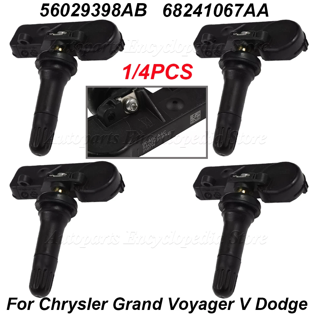 For Chrysler Grand Voyager V Dodge Journey Fiat Freemont Jeep Wrangler New Tire Pressure Sensor 1/4PCS 56029398AB 68241067AA