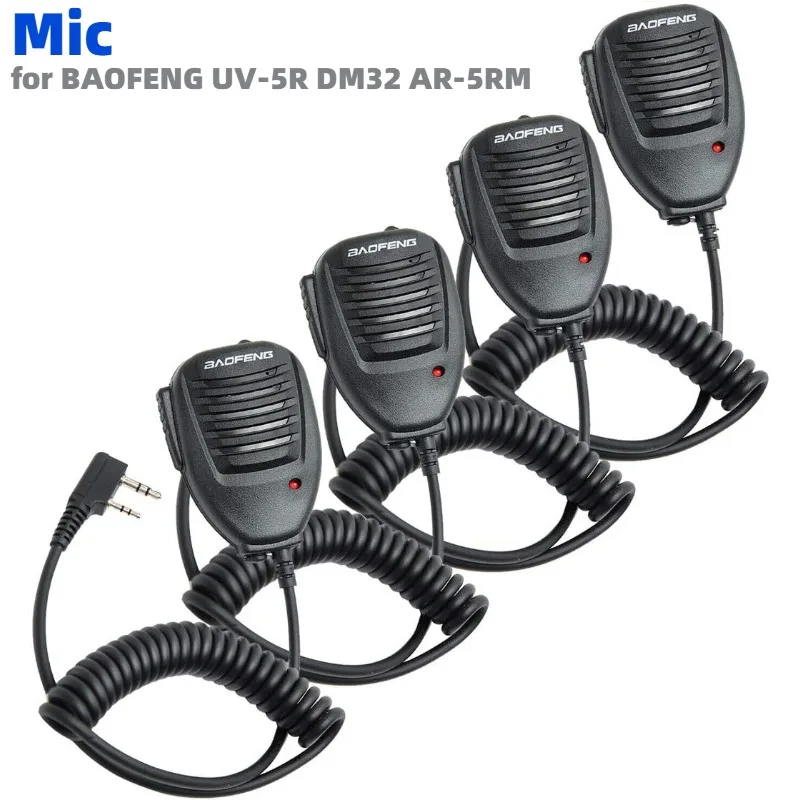 5PCS BAOFENG Microphone Police Walkie Talkie Mic Accessories Ham Radio Speaker Mic for UV-5R Mini AR-152 AR-5RM DM32 UV32 GM21