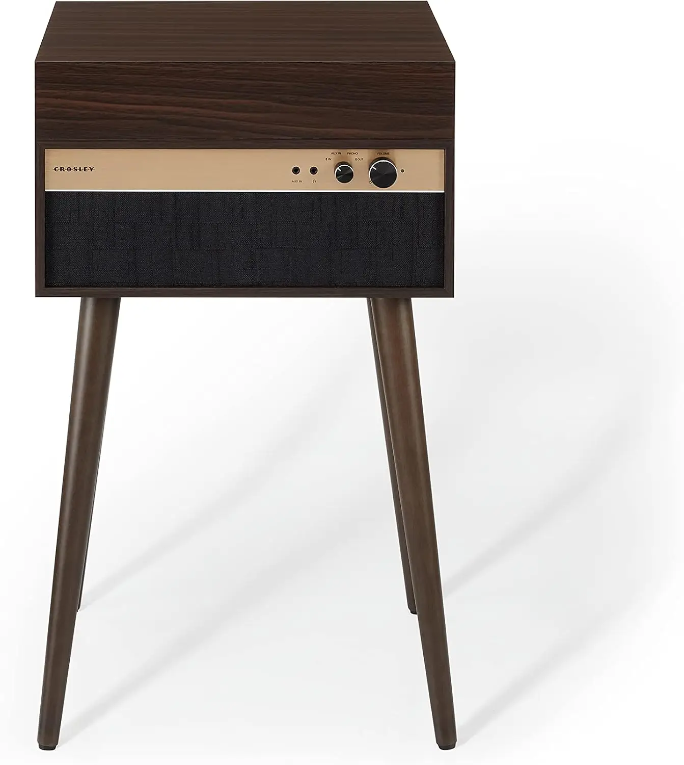 Jasper Turntable Record Player Walnut Three Speed Bluetooth In Out Built Full Range Stereo Speakers Aux Input
