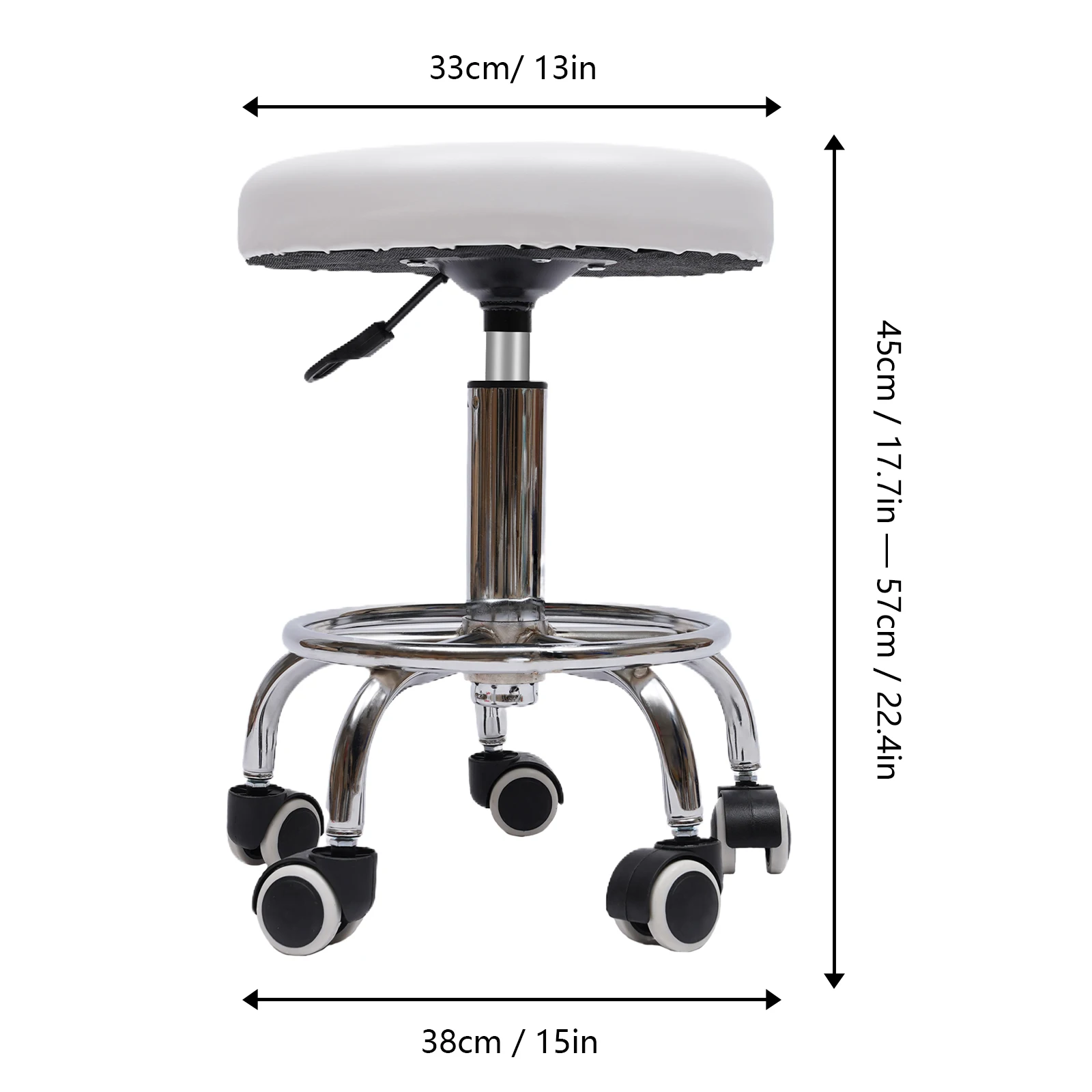 Adjustable Bar Stool Swivel Chair Beauty Salon Small Round Stool for Hair Salon with Swivel Wheels