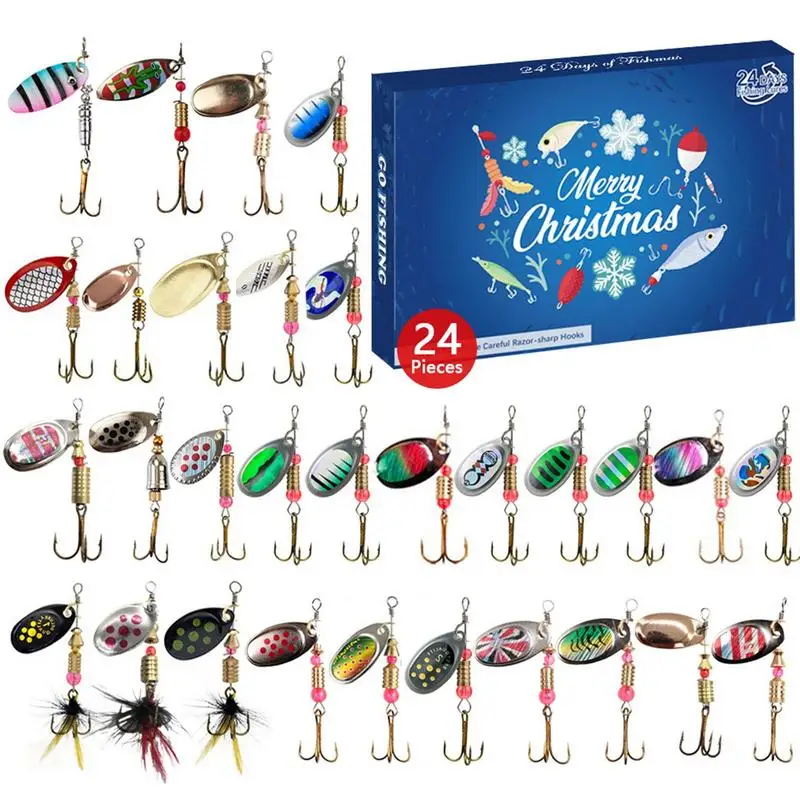 2024 Advent Calendar Fishing Lures Advent Calendar 24 Days Christmas Advent Calendar Fishing Tackle Christmas Gifts Countdown ﻿