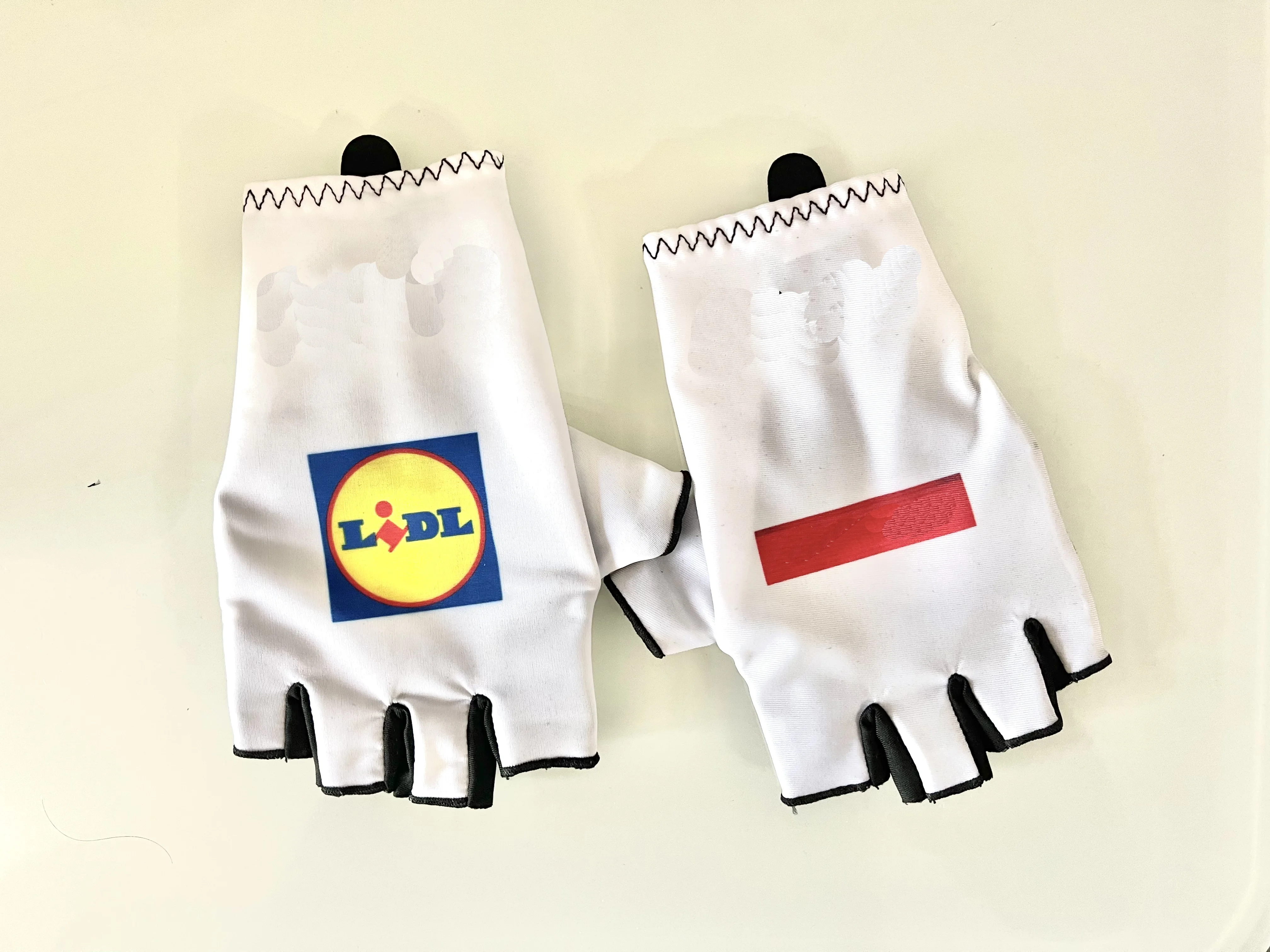 

2024 LIDL белые однопарные спортивные велосипедные перчатки с полупальцами, Джерси, перчатки для горных и дорожных велосипедов, гелевые перчатки