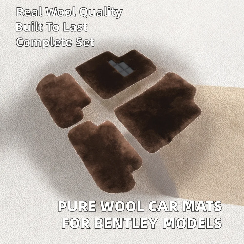 Luxury 100% Australian Pure Wool Floor Mats for Mulsanne Flying Spur Continental GT Full Set 35mm Thick