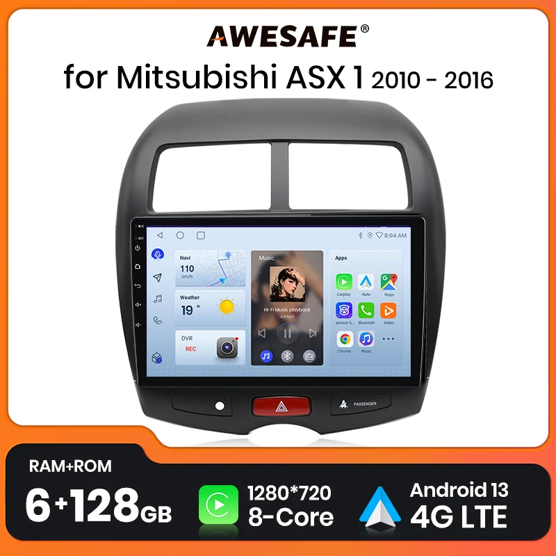 

AWESAFE PX9 For Mitsubishi ASX 1 2010 2011 2012 2016 Car Radio Multimedia Players GPS 2din Android CarPlay Autoradio 8GB+128GB