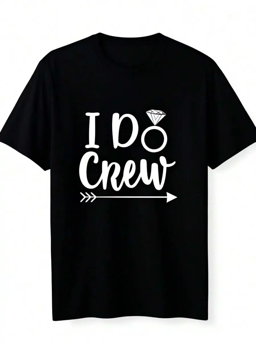 Men Wedding Crew TShirt I Do Crew Groom Best For Matching Outfits Black With White Ring Wedding Design AllSeason Fit Machine Was