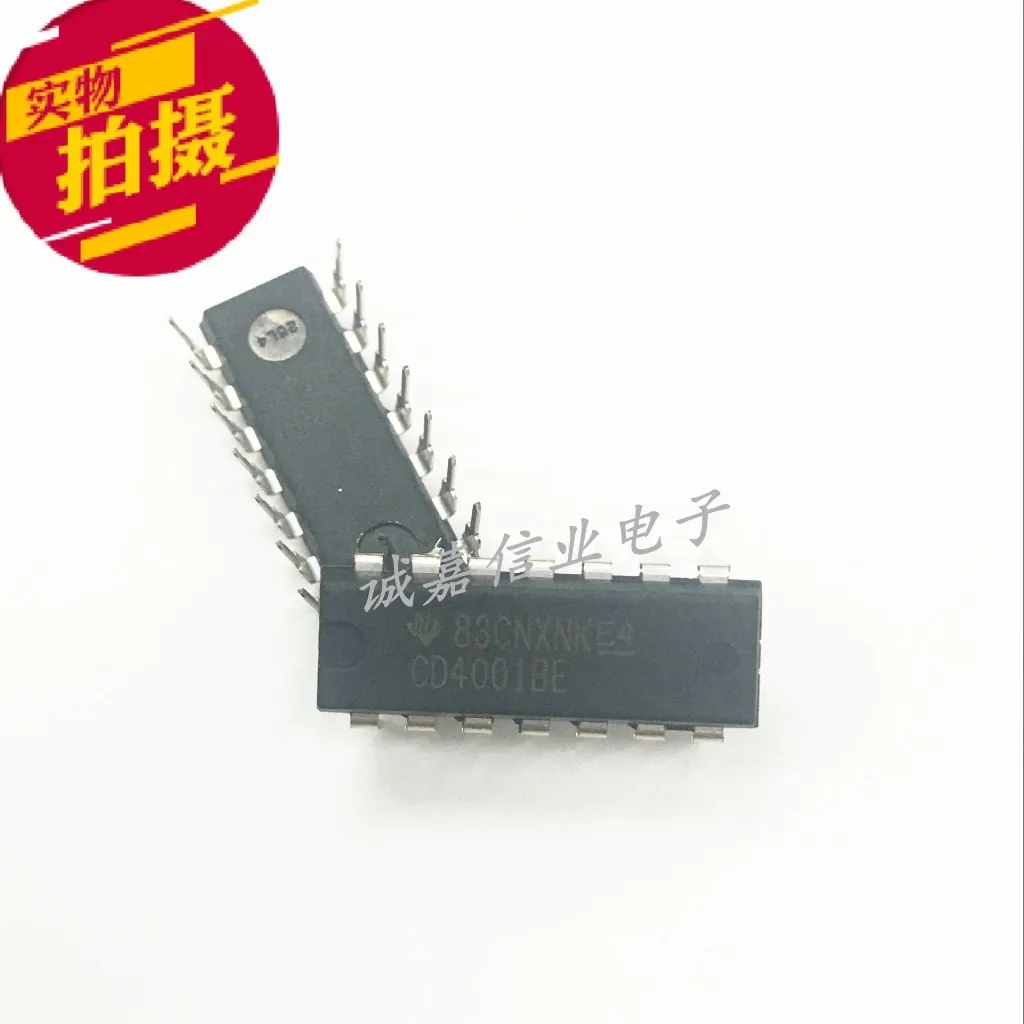 

10pcs/Lot CD4001BE DIP-14 NOR Gate 4-Element 2-IN CMOS 14-Pin Operating Temperature:- 55 C-+ 125 C