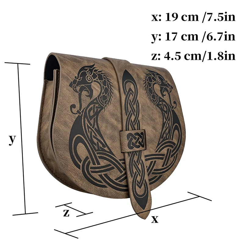 Steampunk Medieval Punk Style Fanny Pack for Men Pu Leather Coin Purse Hangable Waist Bag Hip Belt Bag Saddle Bag Cosplay Prop